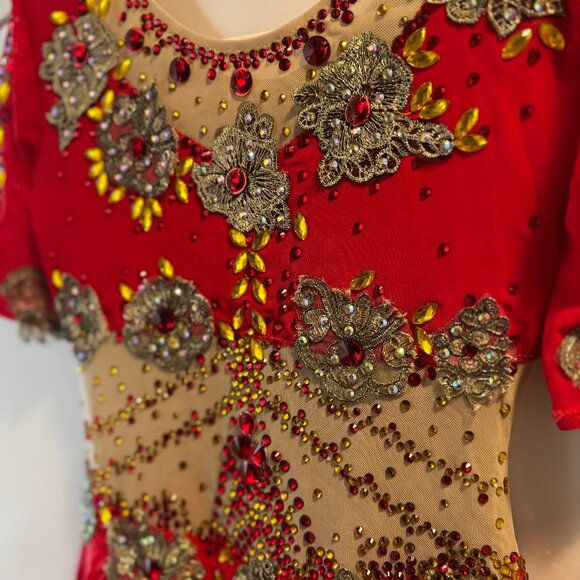 Red Ice Figure Skating Competition Dress NWT Size 10/12 - Picture 3 of 9